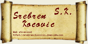 Srebren Kočović vizit kartica